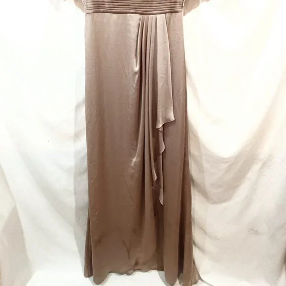 Adrianna Papell Maxi Dress Size 8 NWT Champagne Beige Color